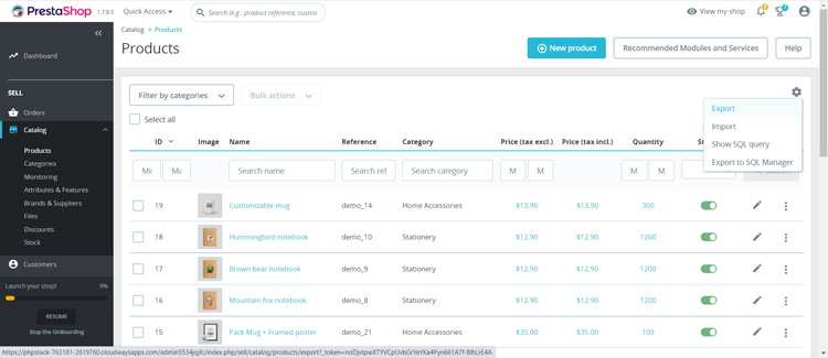 prestashop-products-export